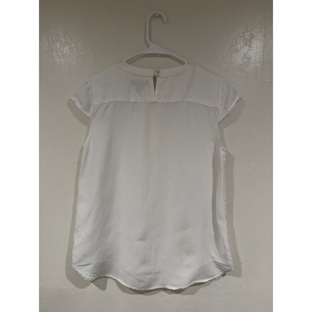 J.Crew White Cap Sleeve Blouse Top Womens Size 4 - Picture 3 of 6